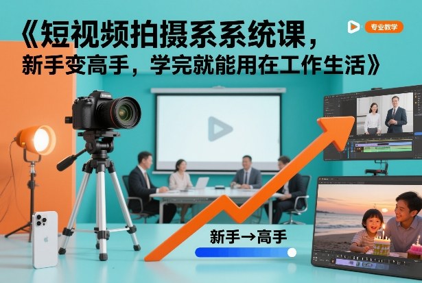 短视频拍摄系统课,新手变高手,学完就能用在工作生活-初遇资源网