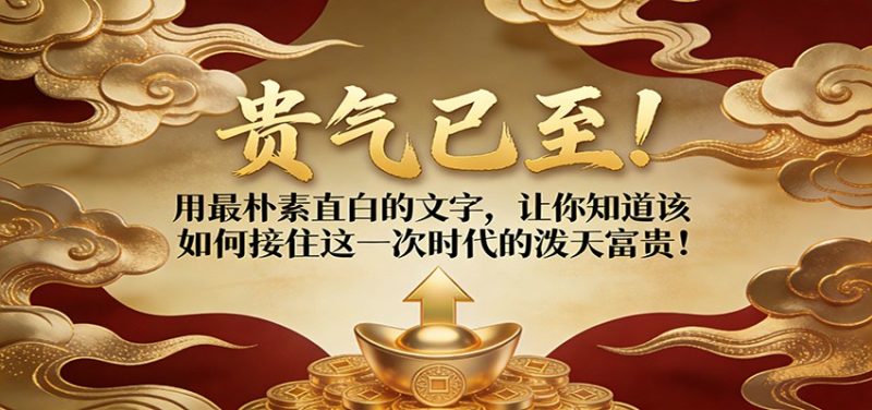 付费文章:贵气已至!用最朴素直白的文字,让你知道该如何接住这一次时代的泼天富贵!-初遇资源网