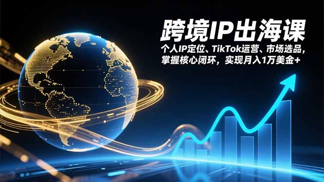 跨境IP出海课，个人IP定位、TikTok运营、市场选品，掌握核心闭环，实现月入1万美金+-初遇资源网