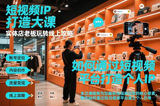 短视频ip打造大课,实体店老板玩转线上攻略-初遇资源网
