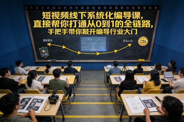 短视频线下系统化编导课,直接帮你打通从0到1的全链路,手把手带你敲开编导行业大门-初遇资源网