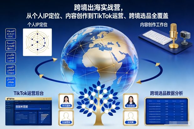 跨境出海实战营,从个人IP定位、内容创作到TikTok运营、跨境选品全覆盖-初遇资源网