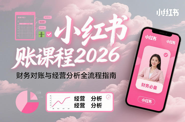 小红书对账课程2026,财务对账与经营分析全流程指南-初遇资源网