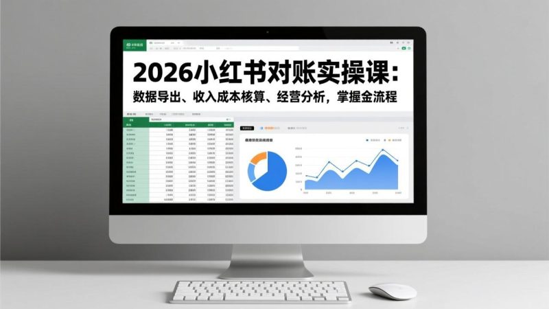 2026小红书对账实操课：数据导出、收入成本核算、经营分析，掌握全流程-初遇资源网