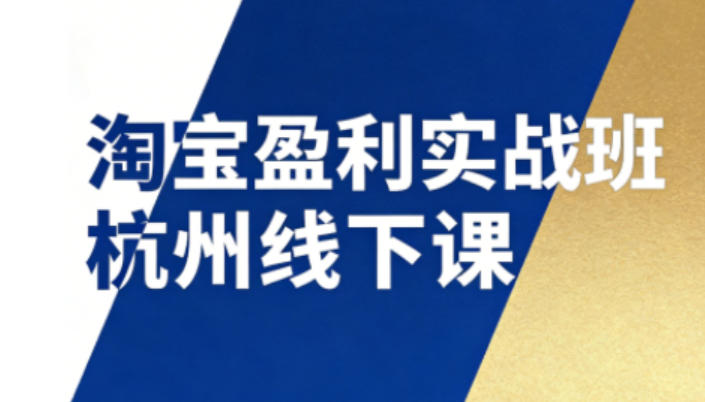 淘宝盈利实战班杭州线下课12月26-28日(音频+字幕),帮你掌握SOP流程+12门核心技术-初遇资源网