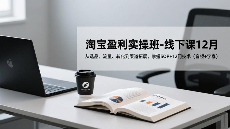 淘宝盈利实操班-线下课12月,从选品、流量、转化到渠道拓展,掌握SOP+12门技术(音频+字幕)-初遇资源网