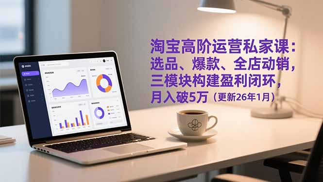淘宝高阶运营私家课:选品、爆款、全店动销,三模块构建盈利闭环,月入破5万(更新26年1月)-初遇资源网