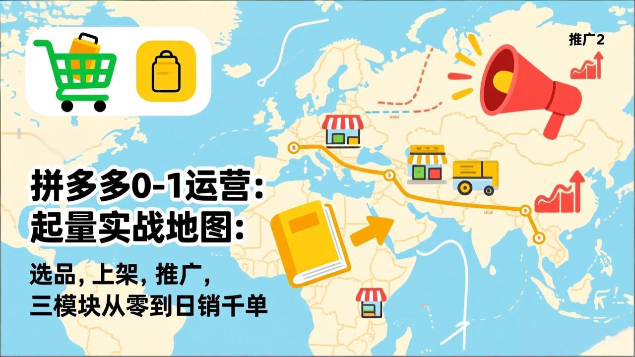 【中创网】拼多多0-1运营：起量实战地图：选品，上架，推广，三模块从零到日销千单 - 初遇资源网