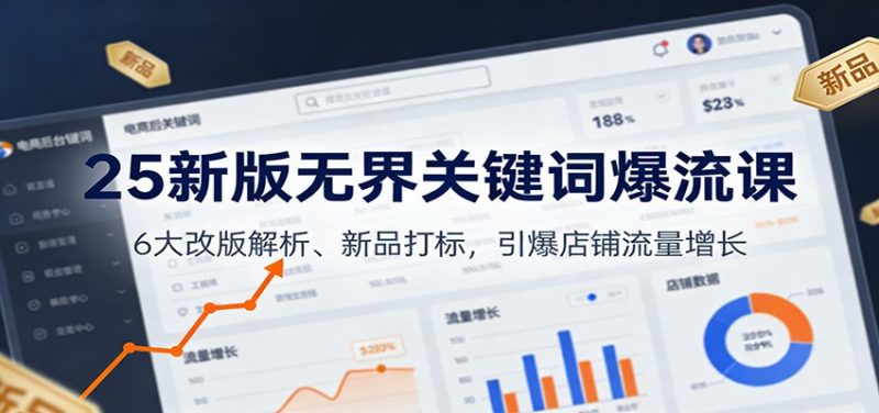 25新版无界关键词爆流课:6大改版解析、新品打标,引爆店铺流量增长-初遇资源网