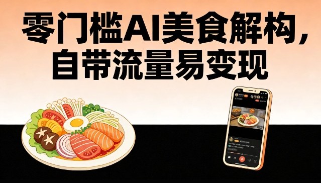 零门槛AI美食解构,自带流量易变现-初遇资源网