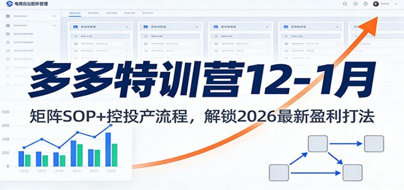 多多特训营12-1月:矩阵SOP+ 控投产流程,解锁2026最新盈利打法-初遇资源网