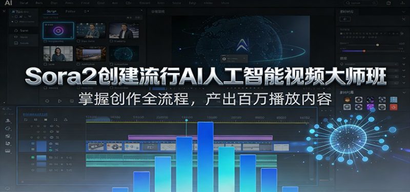 Sora2创建流行AI人工智能视频大师班,掌握创作全流程,产出百万播放内容-初遇资源网