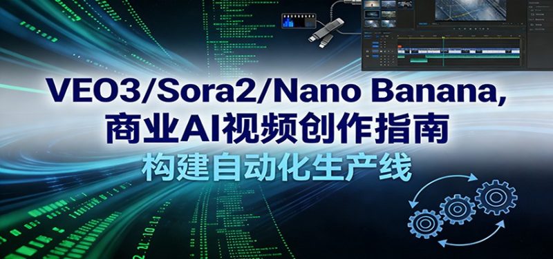 VEO3/Sora2/Nano Banana商业AI视频创作指南,构建自动化生产线-初遇资源网