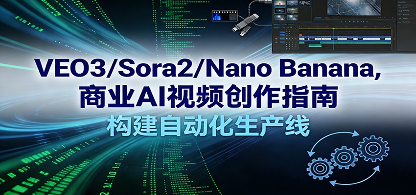 【福缘网创】VEO3/Sora2/Nano Banana商业AI视频创作指南，构建自动化生产线 - 初遇资源网