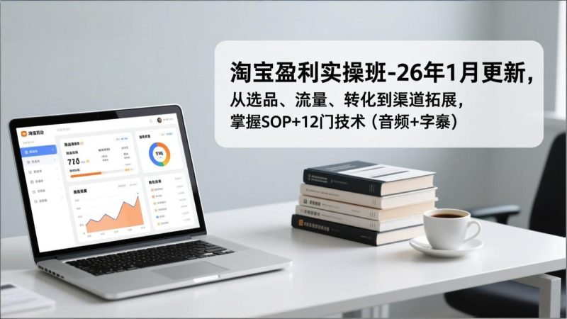 淘宝盈利实操班-26年1月更新,从选品、流量、转化到渠道拓展,掌握SOP+12门技术(音频+字幕)-初遇资源网