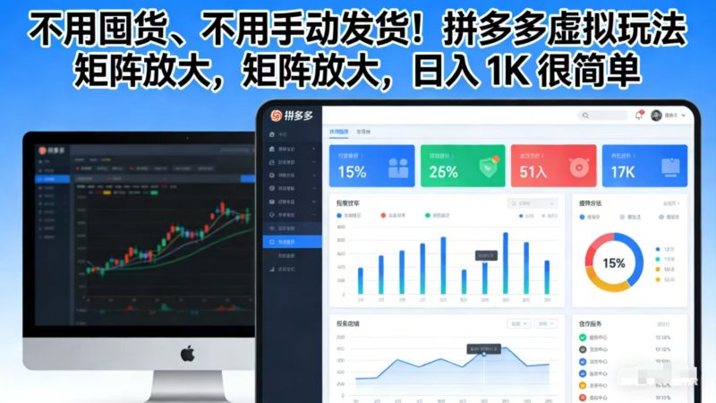 不用囤货、不用手动发货！拼多多虚拟玩法，矩阵放大，日入 1K 很简单-初遇资源网