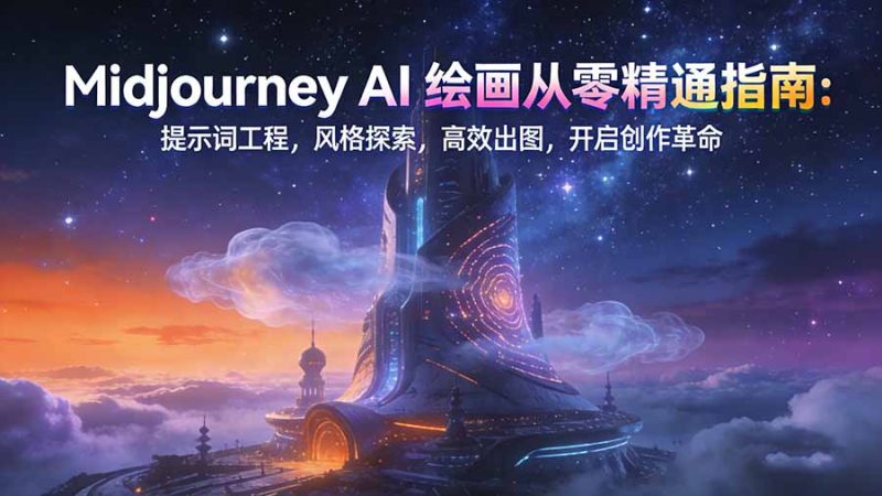 Midjourney AI绘画从零精通指南:提示词工程,风格探索,高效出图,开启创作革命-初遇资源网