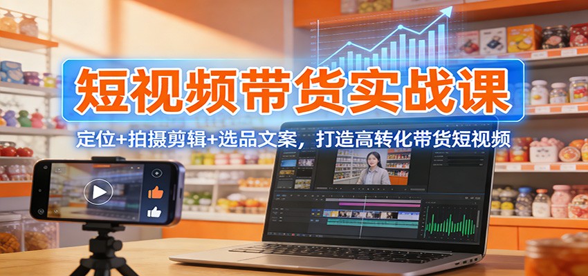 【福缘网创】短视频带货实战课：定位+拍摄剪辑+选品文案，打造高转化带货短视频 - 初遇资源网