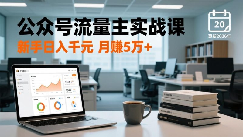 公众号流量主实战课,爆文写作、流量池运营、多平台分发,新手日入千元月赚5万+更新2026年-初遇资源网