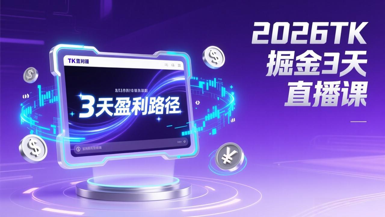 【中创网】2026TK掘金直播课，起号涨粉+直播带货+商单变现+3天打通盈利路径，月入过万美金 - 初遇资源网