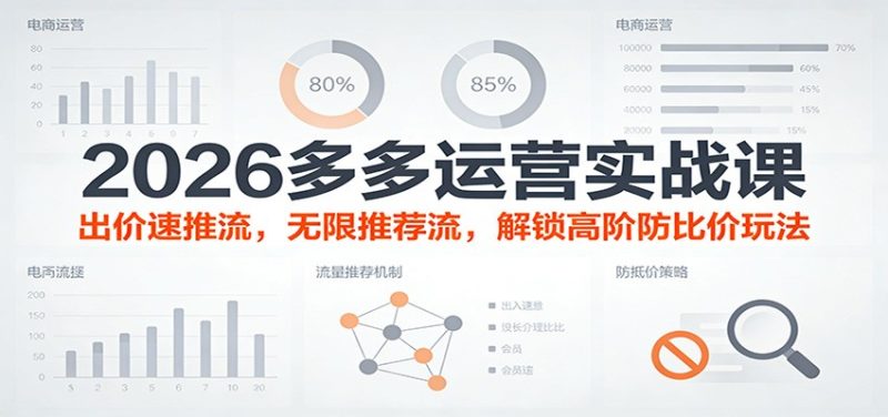2026多多运营实战课：出价速推流，无限推荐流，解锁高阶防比价玩法（更新）-初遇资源网