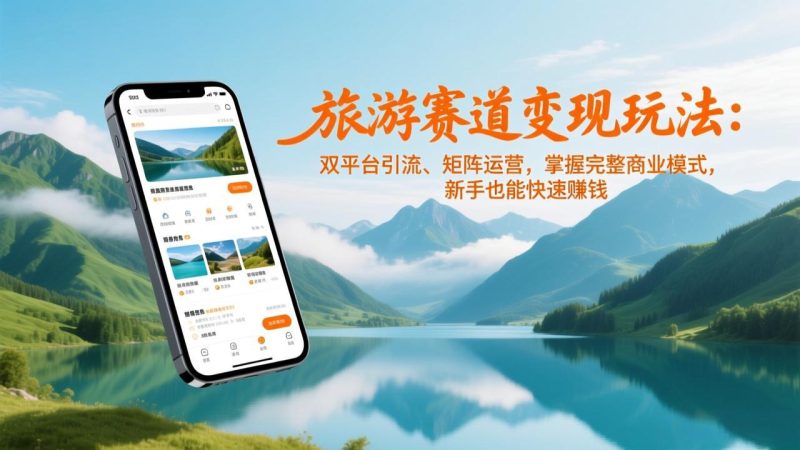 旅游赛道变现玩法:双平台引流、矩阵运营,掌握完整商业模式,新手也能快速赚钱-初遇资源网