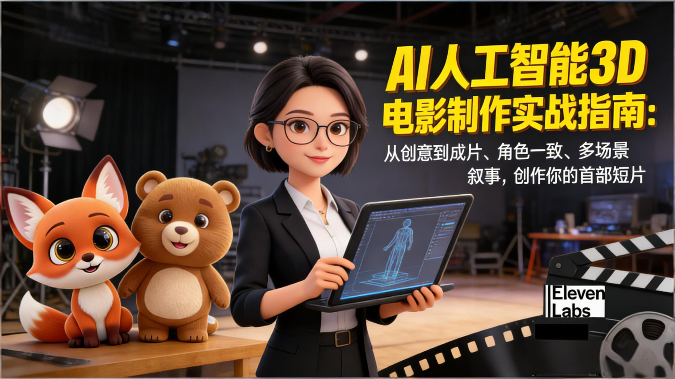 【中创网】AI人工智能3D电影制作实战指南:从创意到成片、角色一致、多场景叙事,创作你的首部短片 - 初遇资源网