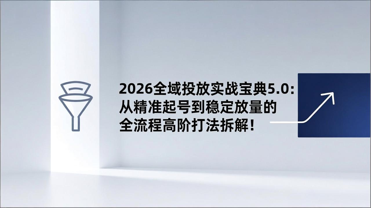 【中创网】2026全域投放实战宝典5.0：从精准起号到稳定放量的全流程高阶打法拆解！ - 初遇资源网