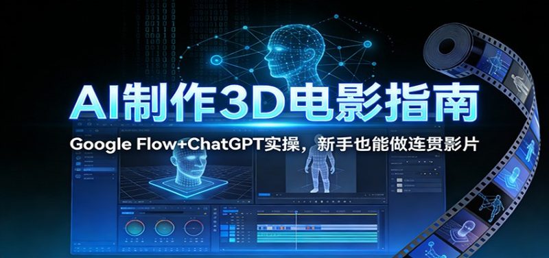 AI制作3D电影指南:Google Flow+ChatGPT实操,新手也能做连贯影片-初遇资源网