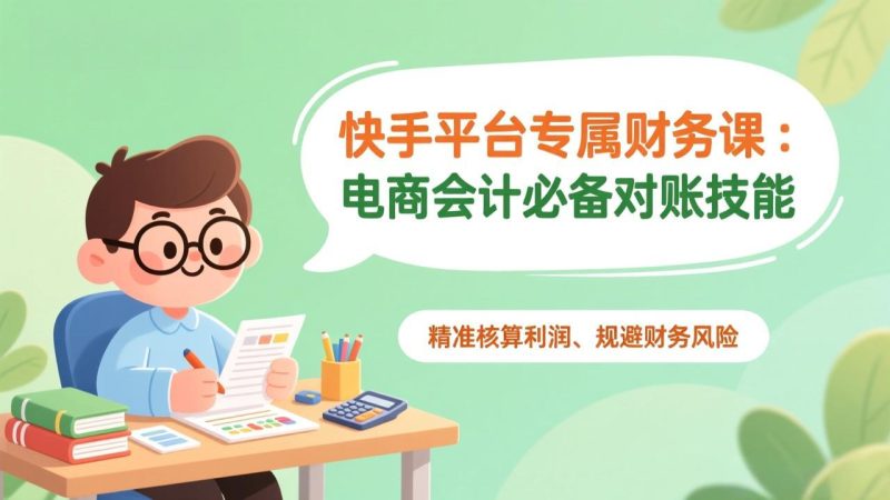 快手平台专属财务课:电商会计必备对账技能,精准核算利润、规避财务风险-初遇资源网