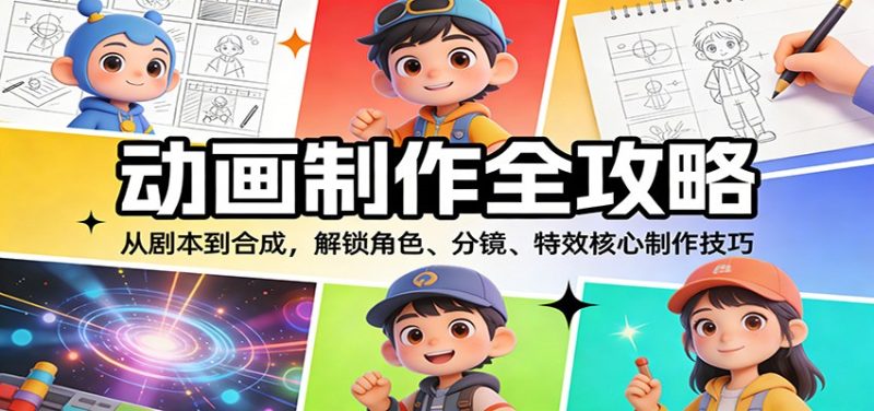 动画制作全攻略:从剧本到合成,解锁角色、分镜、特效核心制作技巧-初遇资源网