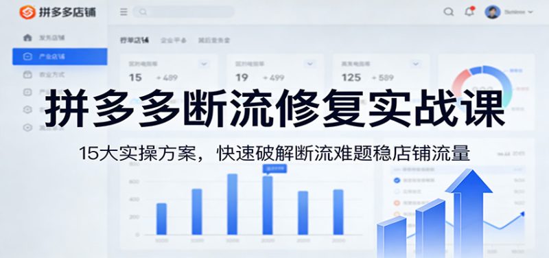 拼多多断流修复实战课:15大实操方案,快速破解断流难题稳店铺流量-初遇资源网