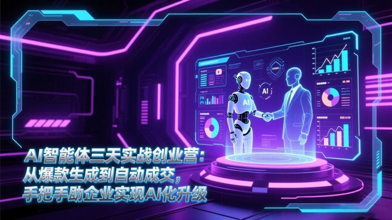 AI智能体三天实战创业营：从爆款生成到自动成交，手把手助企业实现AI化升级-初遇资源网