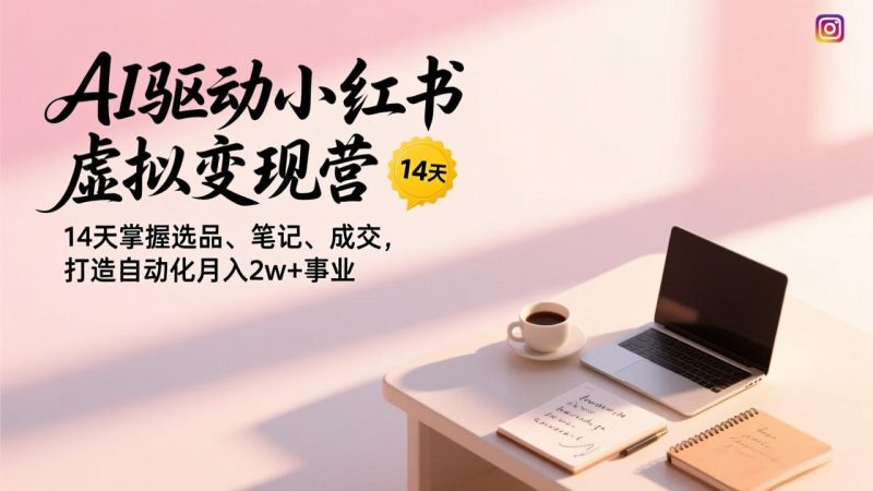 AI驱动小红书虚拟变现营,14天掌握选品、笔记、成交,打造自动化月入2w+事业-初遇资源网