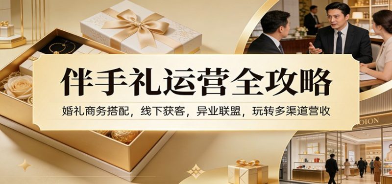 伴手礼运营全攻略:婚礼商务搭配,线下获客,异业联盟,玩转多渠道营收-初遇资源网