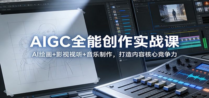 AIGC全能创作实战课:AI绘画+影视视听+音乐制作,打造内容核心竞争力-初遇资源网