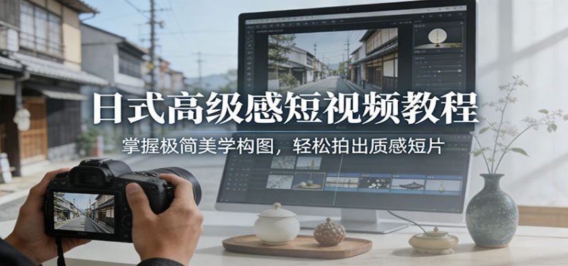 日式高级感短视频教程:掌握极简美学构图,轻松拍出质感短片-初遇资源网