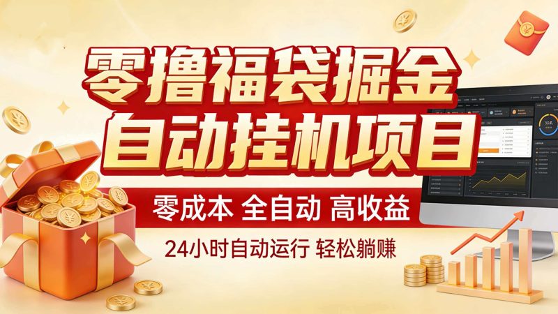 零撸福袋掘金!全自动挂机躺赚,新手也能上手-初遇资源网