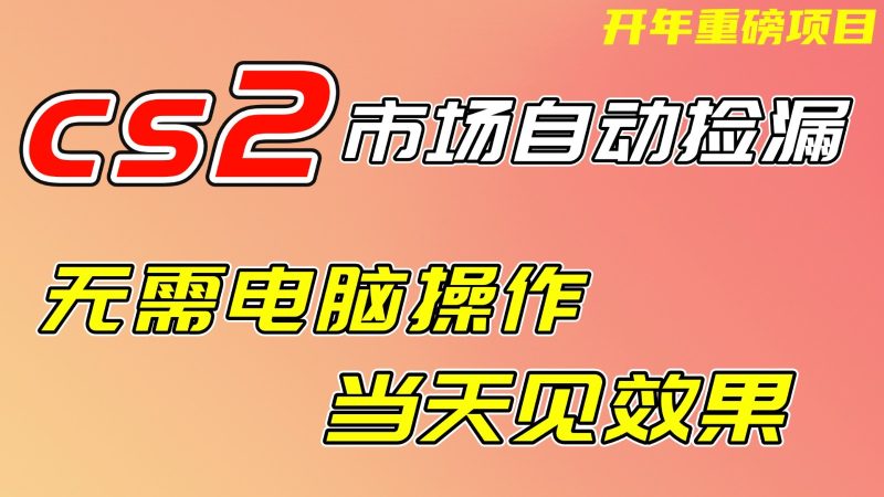 CS2市场挂机项，无需电脑操作，无需进入游戏，当天见效果，支持任何形式验证-初遇资源网