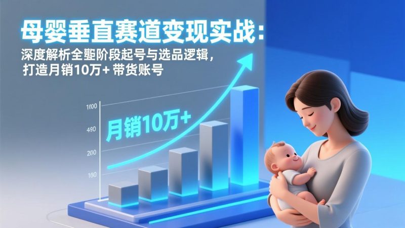 母婴垂直赛道变现实战:深度解析三大阶段起号与选品逻辑,打造月销10万+带货账号-初遇资源网