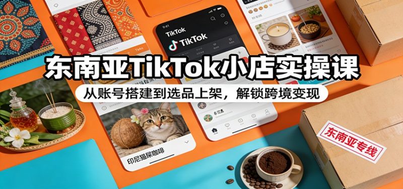 东南亚TikTok小店实操课:从账号搭建到选品上架,解锁跨境变现-初遇资源网