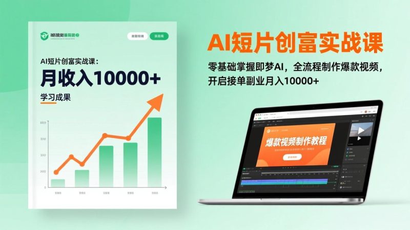 AI短片创富实战课：零基础掌握即梦AI，全流程制作爆款视频，开启接单副业月入10000+(更新)-初遇资源网