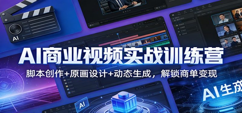 AI商业视频实战训练营:脚本创作+原画设计+动态生成,解锁商单变现-初遇资源网