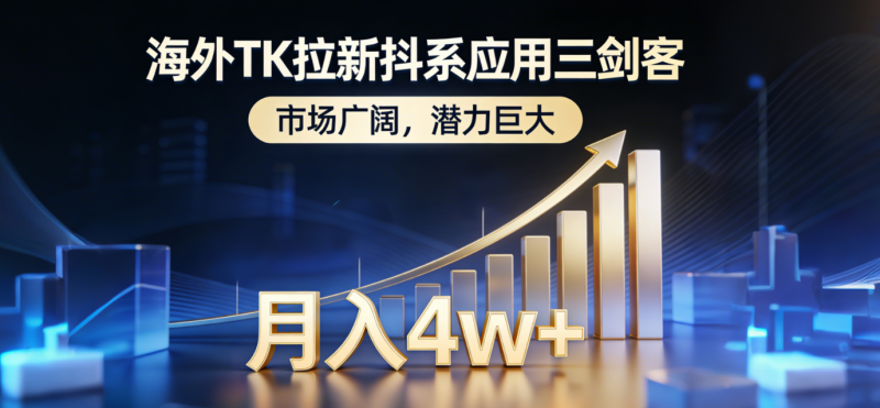 海外TK拉新抖系应用三剑客,市场广阔,潜力巨大,月入1w+-初遇资源网