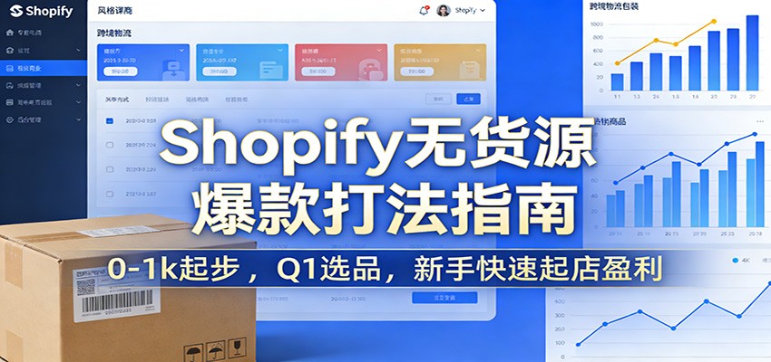 【福缘网创】Shopify无货源爆款掘金课：0-1k起步 ，Q1选品，新手快速起店盈利 - 初遇资源网