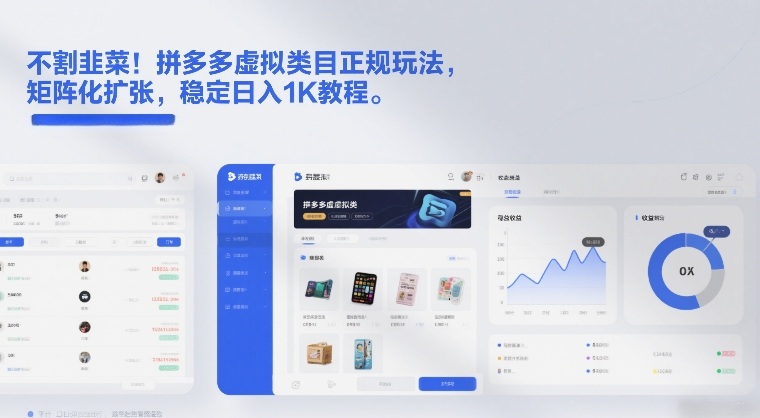 不割韭菜!拼多多虚拟类目正规玩法,矩阵化扩张,稳定日入1K教程-初遇资源网