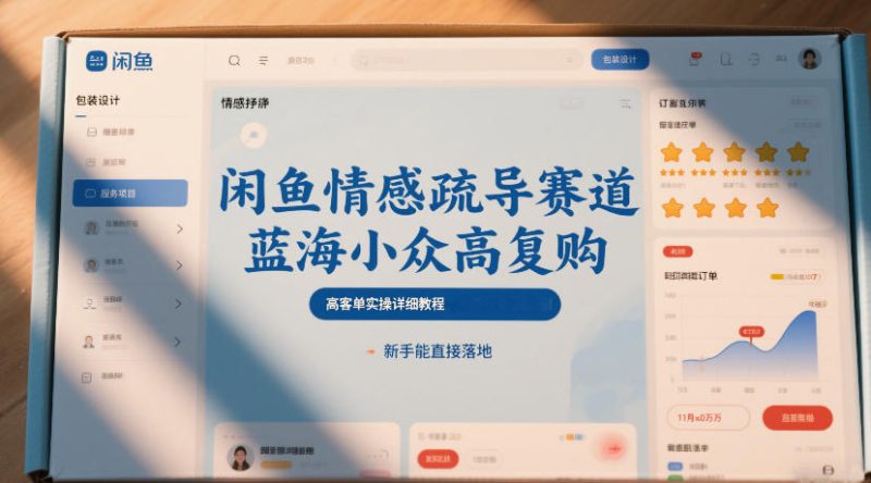 闲鱼情感疏导赛道，蓝海小众高复购，高客单实操详细教程，新手能直接落地-初遇资源网
