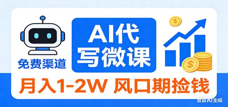 2026告别打工!AI 代写微课,提供免费渠道,月入 1-2W 风口期捡钱-初遇资源网