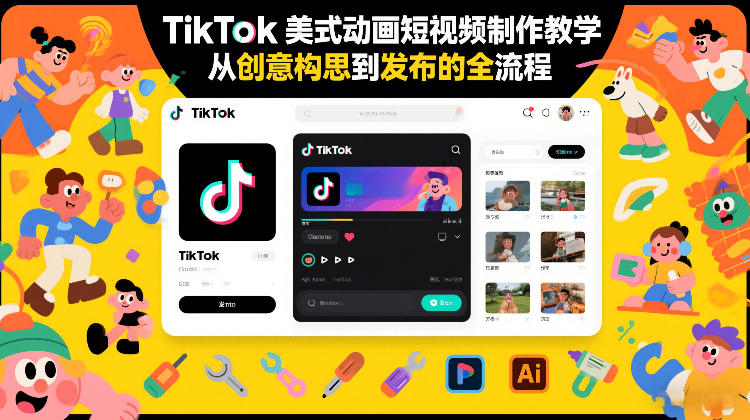 TikTok美式动画短视频制作教学，从创意构思到发布的全流程-初遇资源网