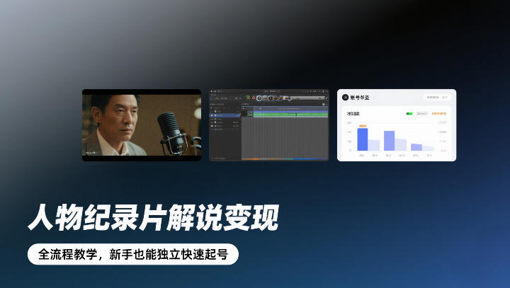 人物纪录片解说变现,全流程教学,新手也能独立快速起号-初遇资源网